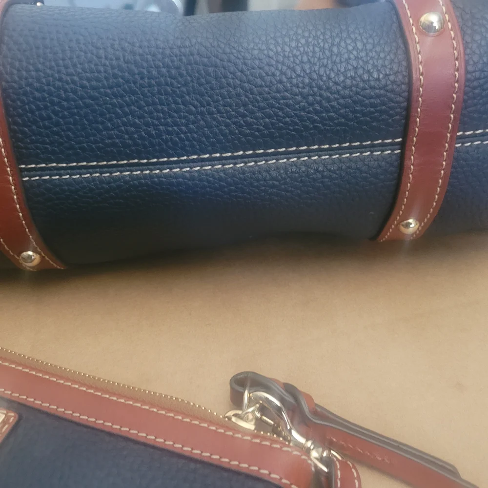 Dooney & Bourke Navy, Brown Leather Handbag Set - Picture 4 of 16